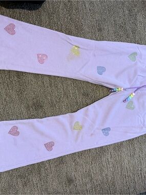 Lola and the Boys Lavender Heart-Print Jogger Pants